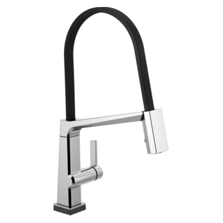 Delta Pivotal: Single Handle Exposed Hose Kitchen Faucet with Touch<sub>2</sub>O Technology