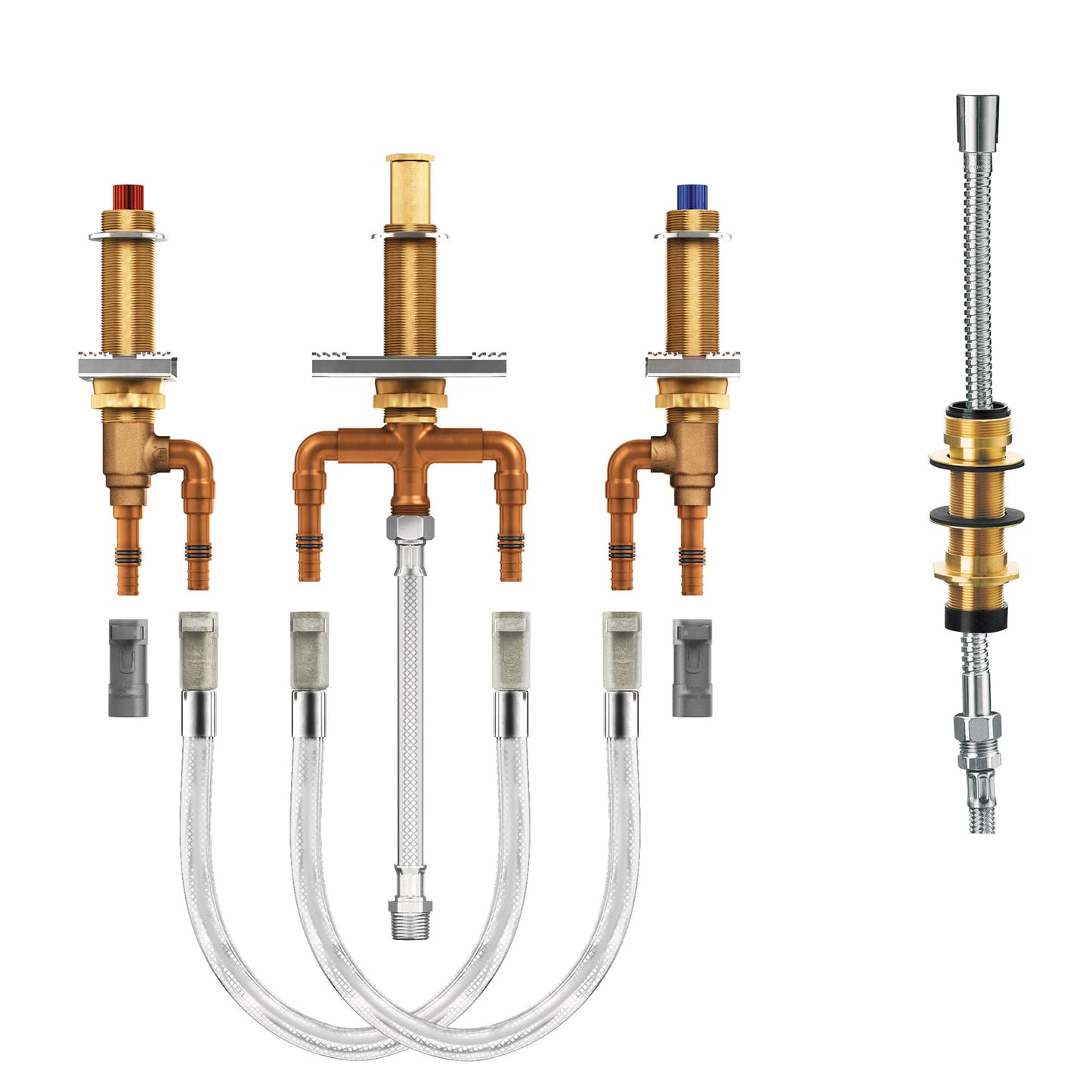 Moen M-Pact 9793 Roman tub with diverter 10" - 24" center 1/2" CPVC crimp ring PEX connection