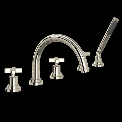ROHL A2214 Lombardia® 5-Hole Deck Mount Tub Filler With C-Spout