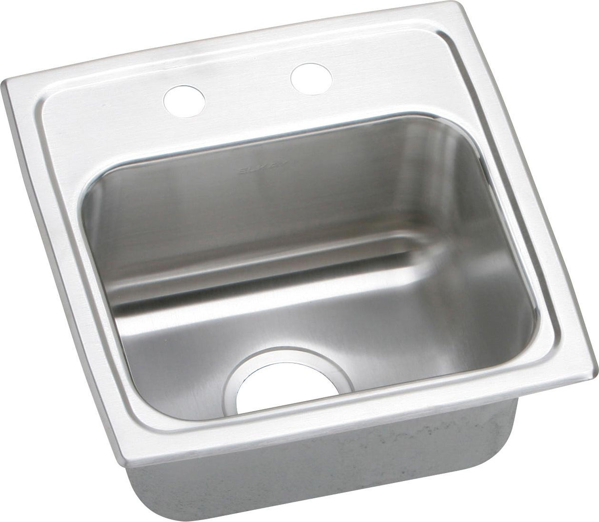 Elkay Lustertone Classic Stainless Steel 15" x 15" x 7-1/8" 1-Hole Single Bowl Drop-in Bar Sink w/Quick-clip and 3-1/2" Drain