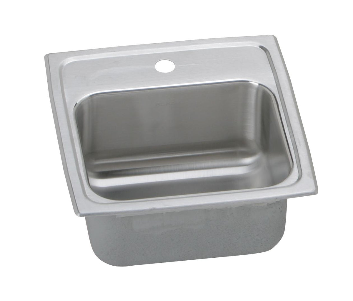 Elkay Lustertone Classic Stainless Steel 15" x 15" x 6-1/8" 2-Hole Single Bowl Drop-in Bar Sink with Quick-clip