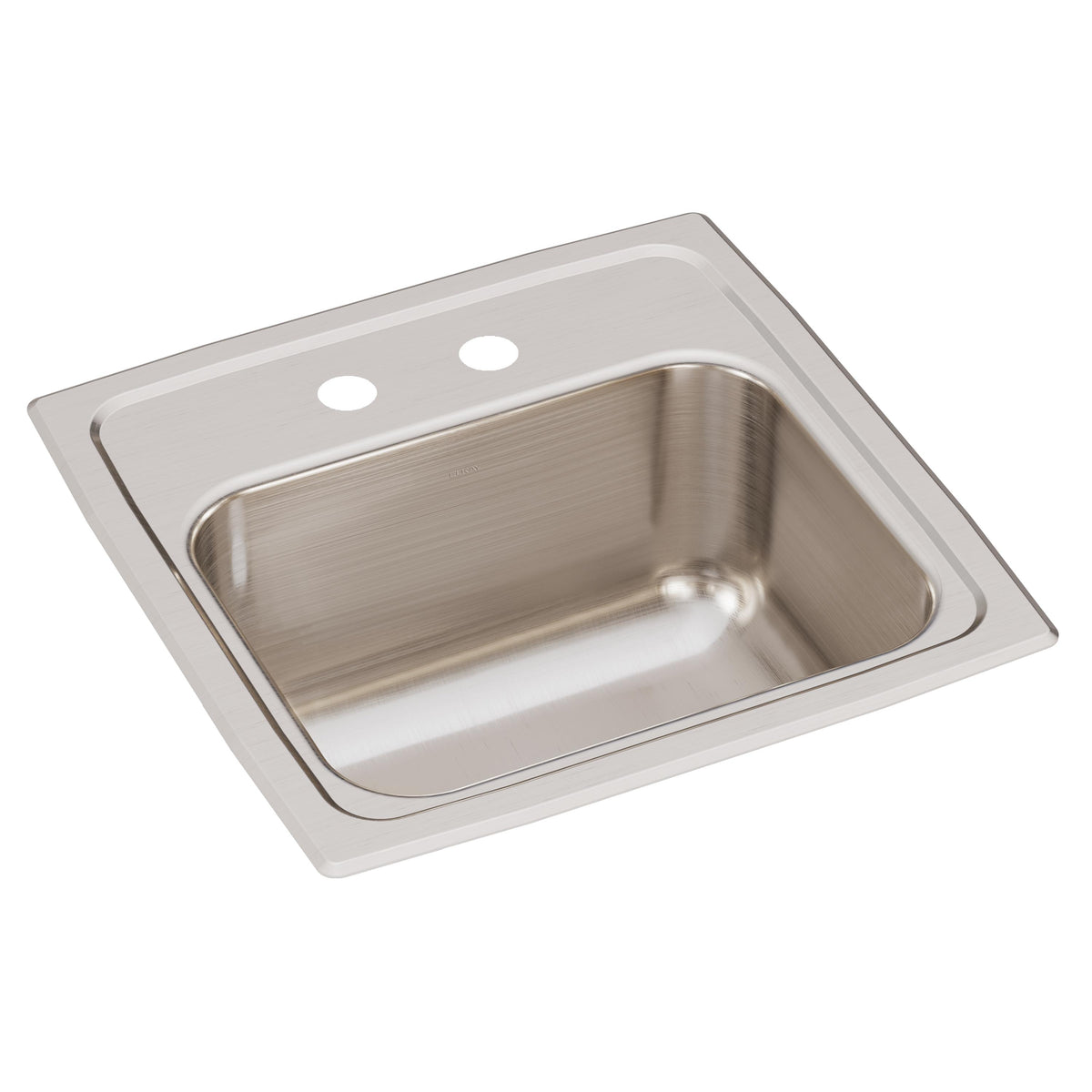 Elkay Lustertone Classic Stainless Steel 15" x 15" x 7-1/8" 2-Hole Single Bowl Drop-in Bar Sink with 2" Drain