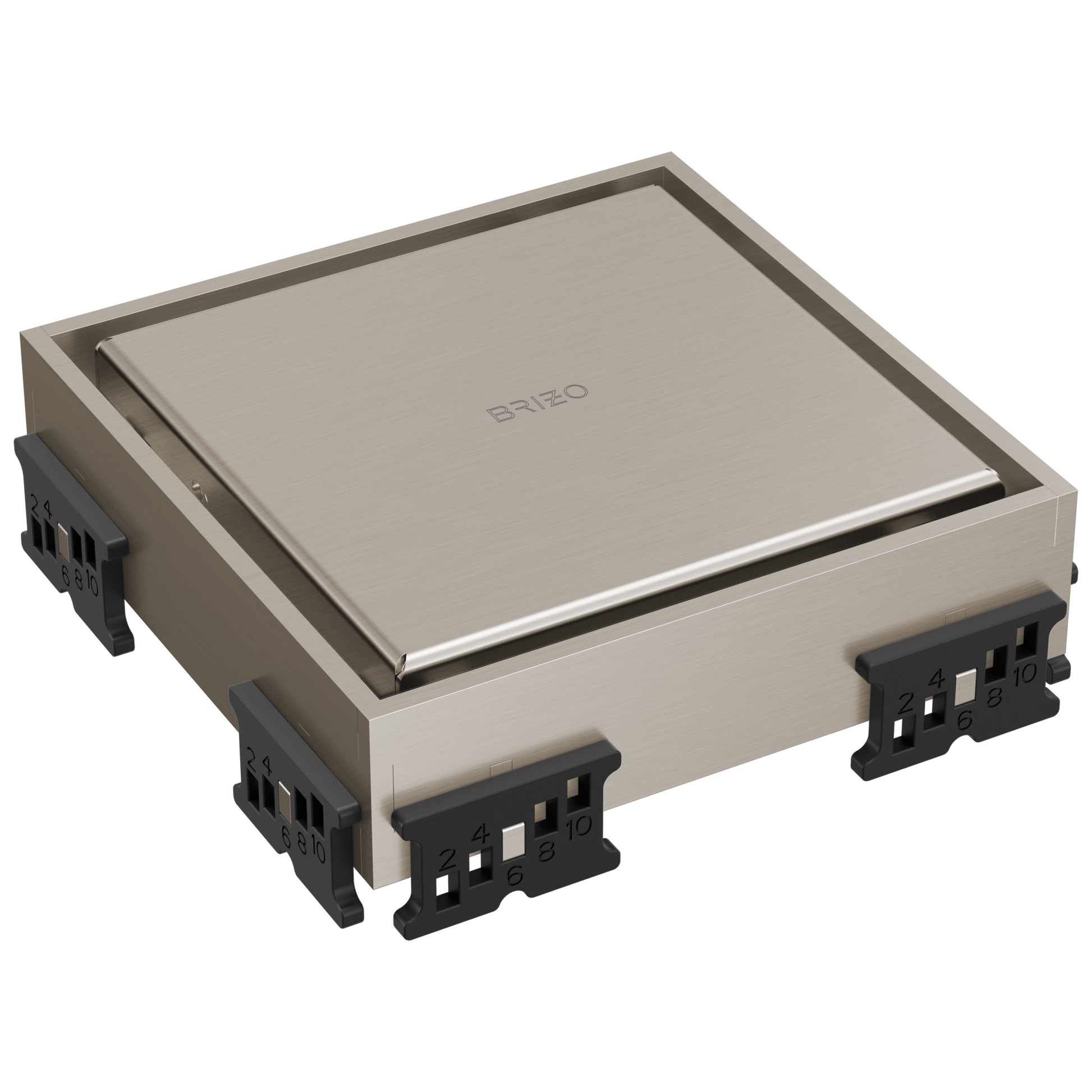 Brizo Other BT062418 4" Reversible Square Point Shower Drain - Luxe Nickel