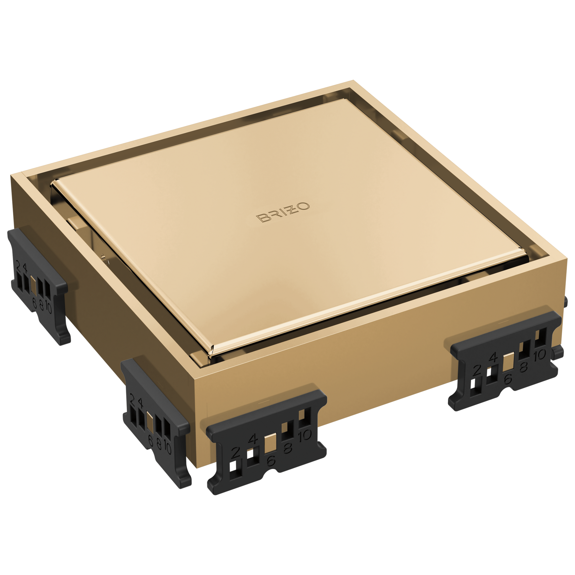 Brizo Other BT062418 4" Reversible Square Point Shower Drain - Polished Gold