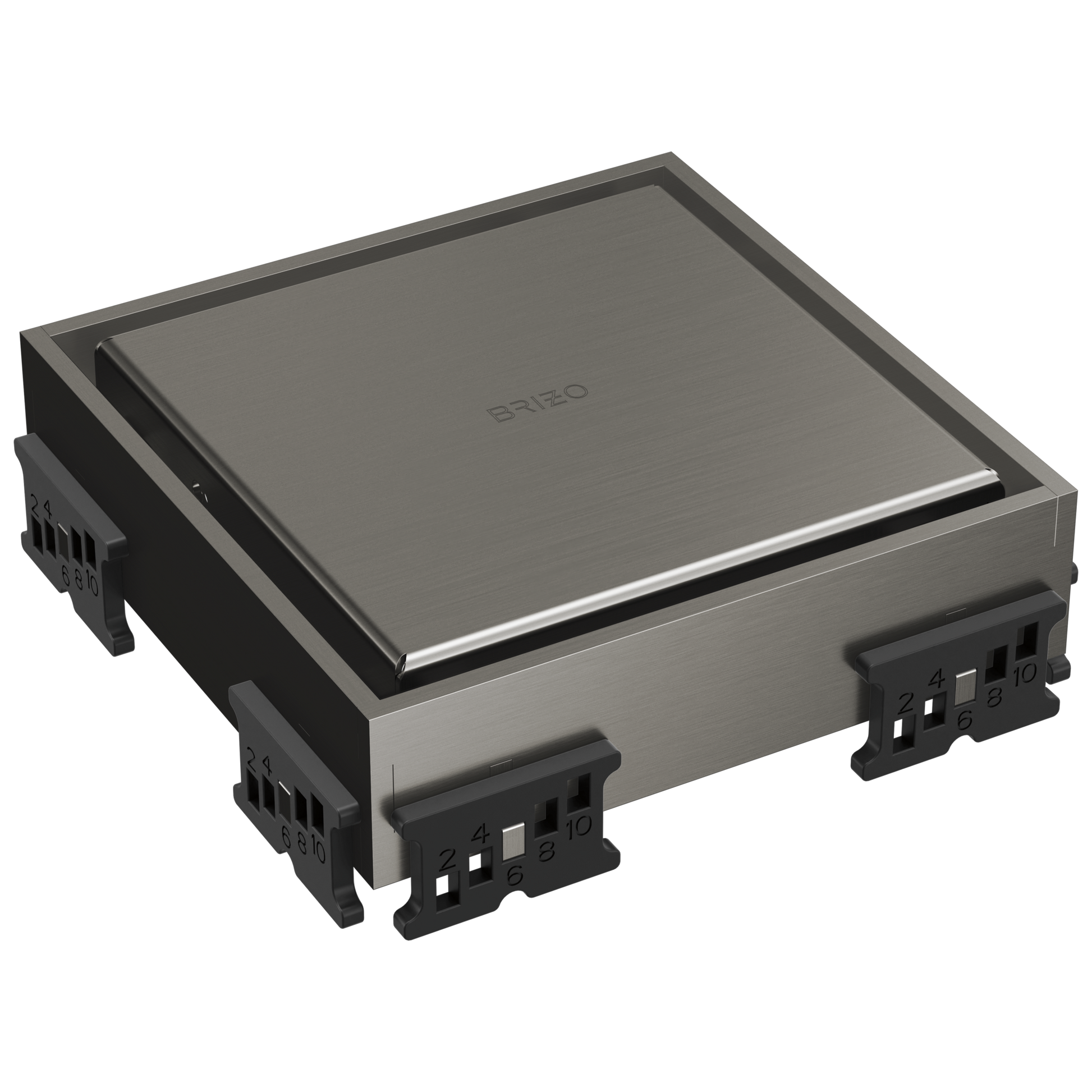 Brizo Other BT062418 4" Reversible Square Point Shower Drain - Luxe Steel