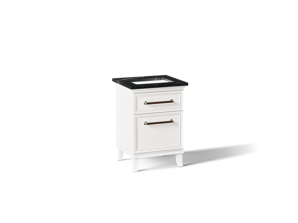 KOHLER K-CM29469-BD1 Artifacts 24" Bathroom Vanity Cabinet with Sink and Quartz Top - angled product view