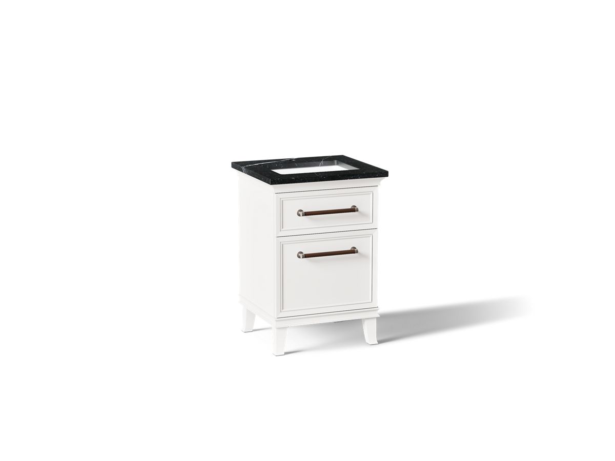 KOHLER K-CM29469-BD1 Artifacts 24" Bathroom Vanity Cabinet with Sink and Quartz Top - angled product view