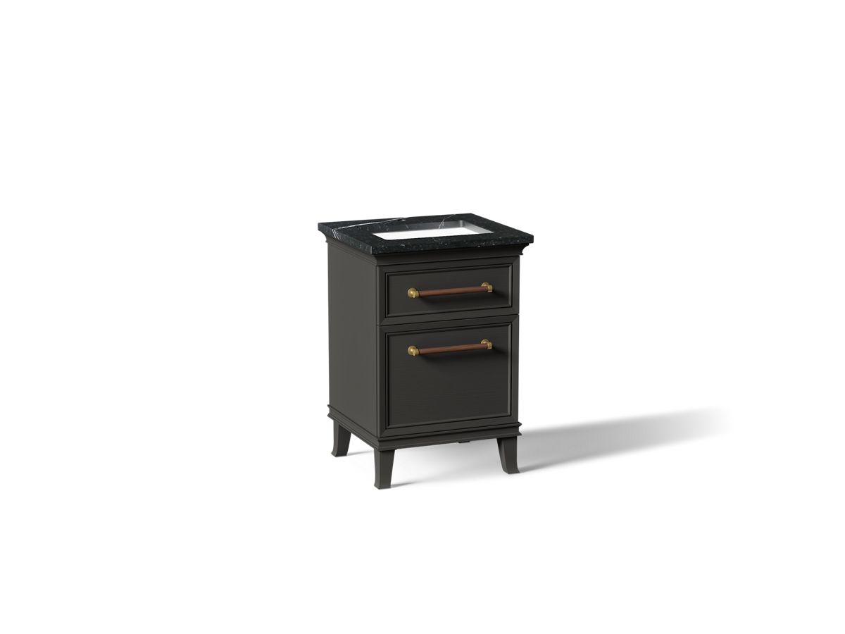 KOHLER K-CM29469-BD1 Artifacts 24" Bathroom Vanity Cabinet with Sink and Quartz Top - angled product view