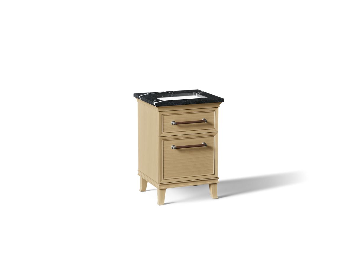 KOHLER K-CM29469-BD1 Artifacts 24" Bathroom Vanity Cabinet with Sink and Quartz Top - angled product view