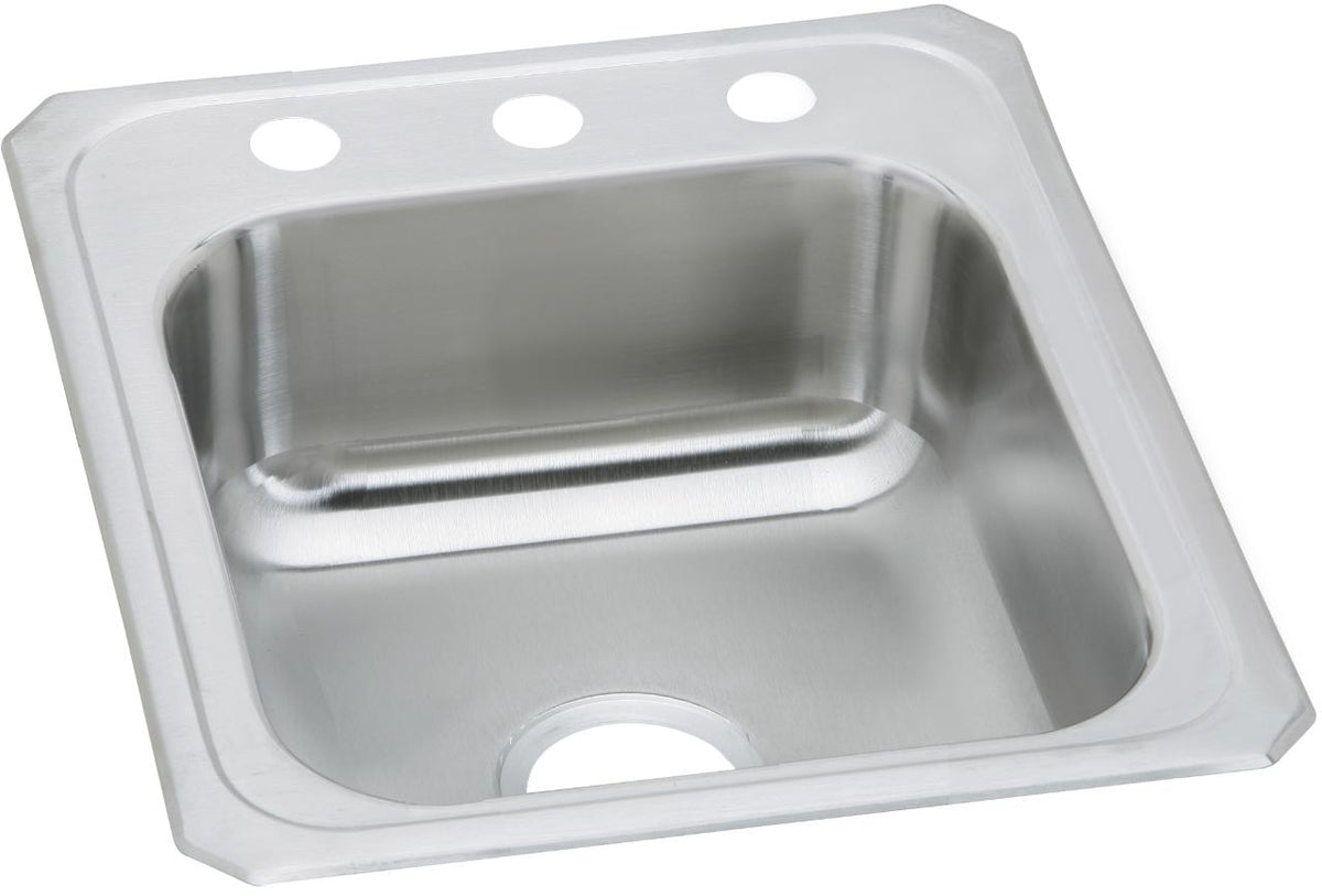 Elkay Celebrity Stainless Steel 17" x 21-1/4" x 6-7/8" 3-Hole Single Bowl Drop-in Sink