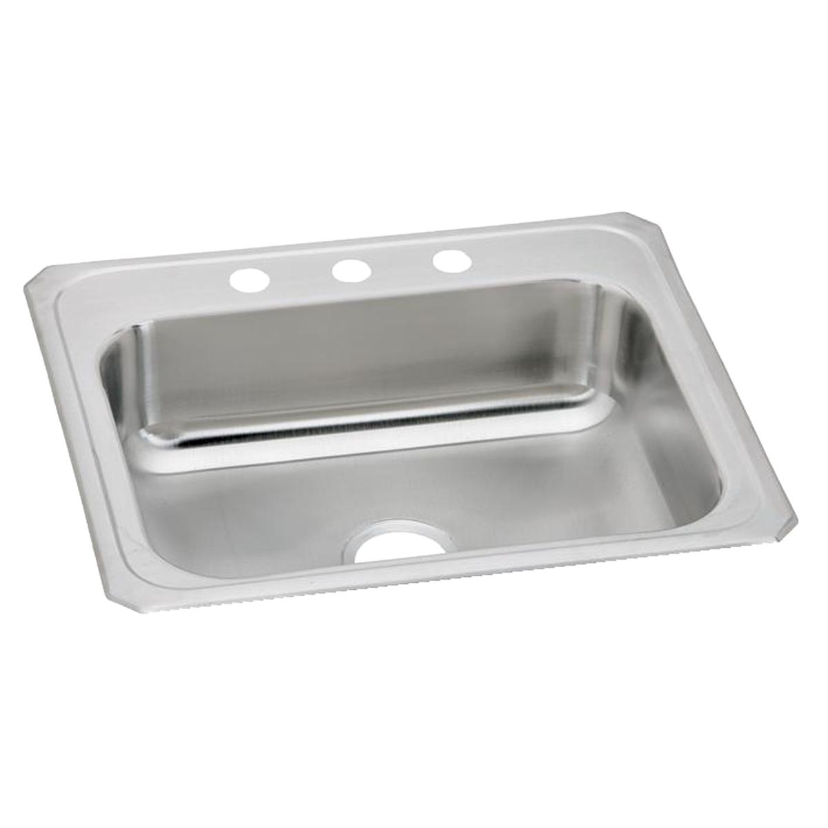 Elkay Celebrity Stainless Steel 25" x 22" x 7" 3-Hole Single Bowl Drop-in Sink
