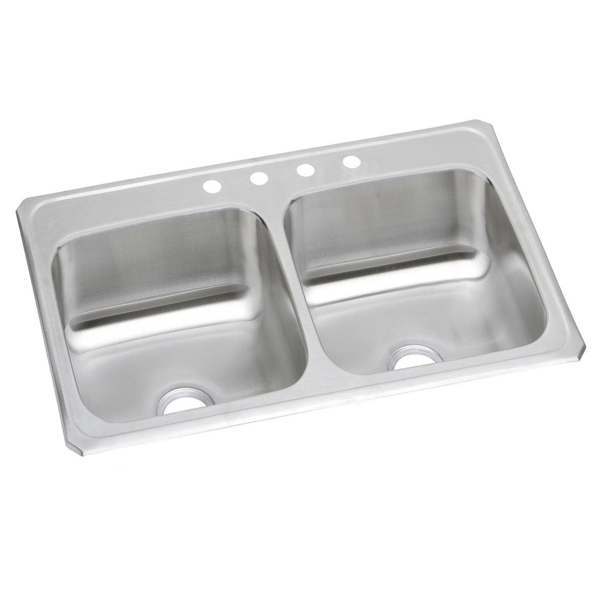 Elkay Celebrity Stainless Steel 33" x 21-1/4" x 6-7/8" 1-Hole Equal Double Bowl Drop-in Sink