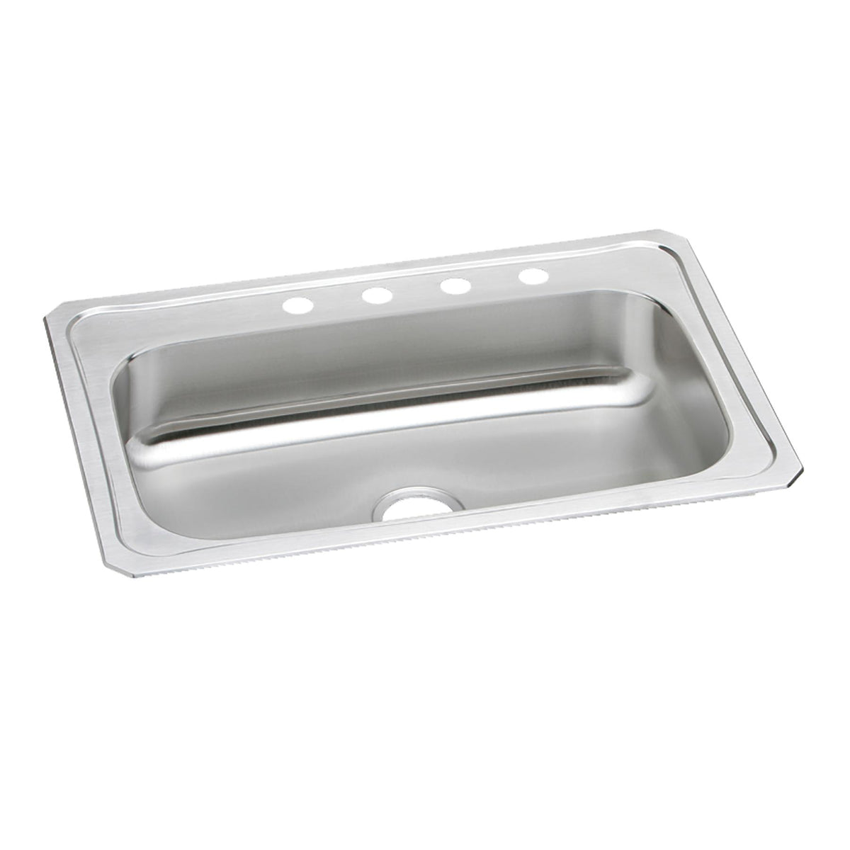Elkay Celebrity Stainless Steel 33" x 22" x 7" 4-Hole Single Bowl Drop-in Sink