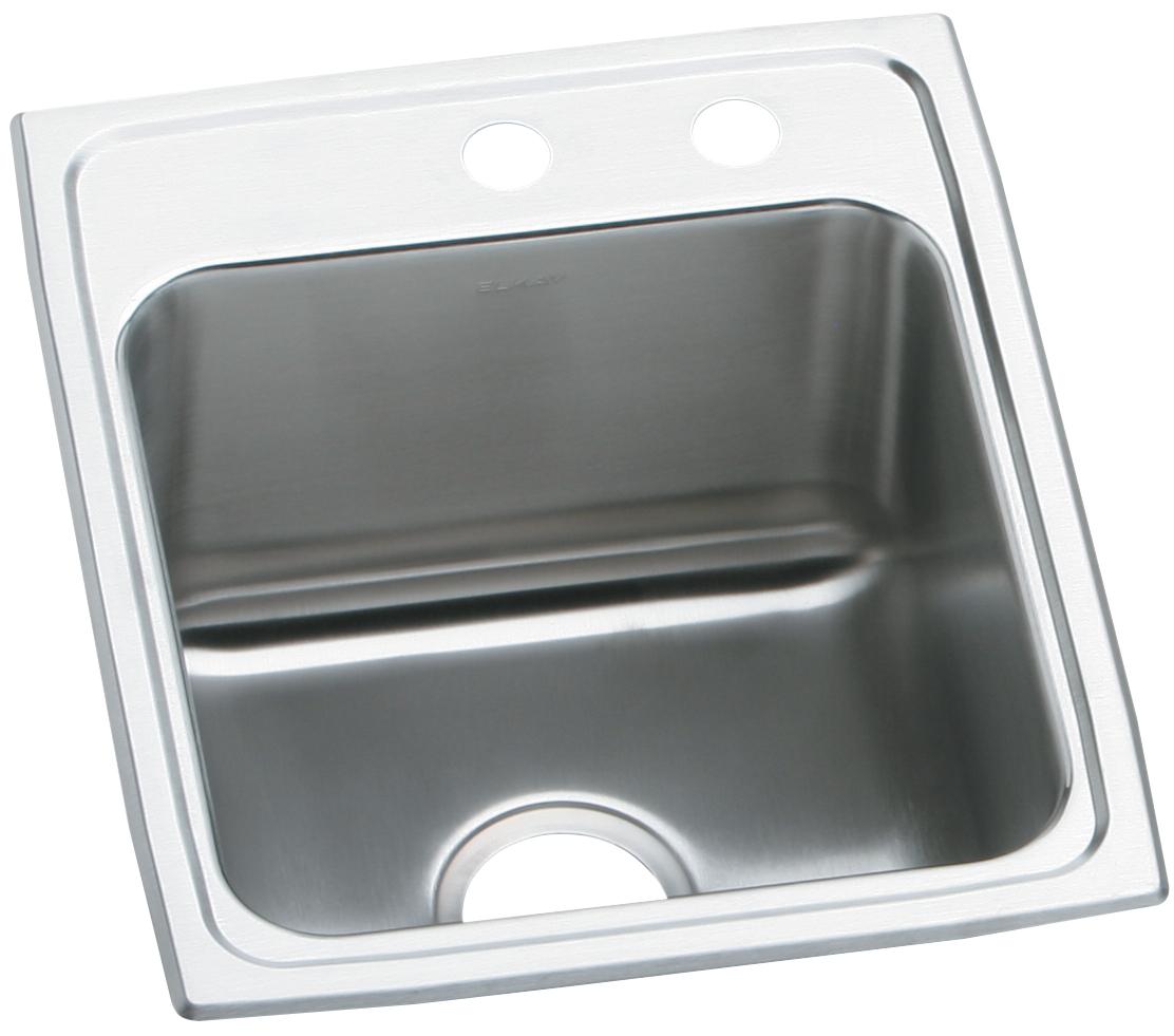 Elkay Lustertone Classic Stainless Steel 17" x 20" x 10-1/8" MR2-Hole Single Bowl Drop-in Sink