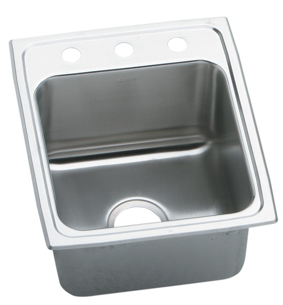 Elkay Lustertone Classic Stainless Steel 17" x 22" x 10-1/8" 1-Hole Single Bowl Drop-in Sink with Quick-clip