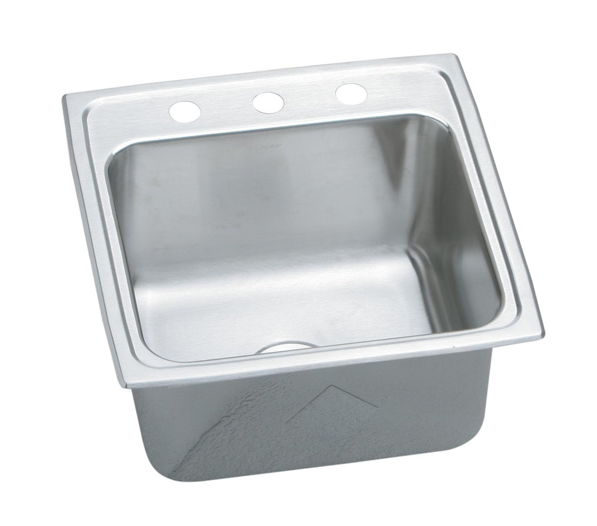 Elkay Lustertone Classic Stainless Steel 19-1/2" x 19" x 10-1/8" 3-Hole Single Bowl Drop-in Laundry Sink with Quick-clip