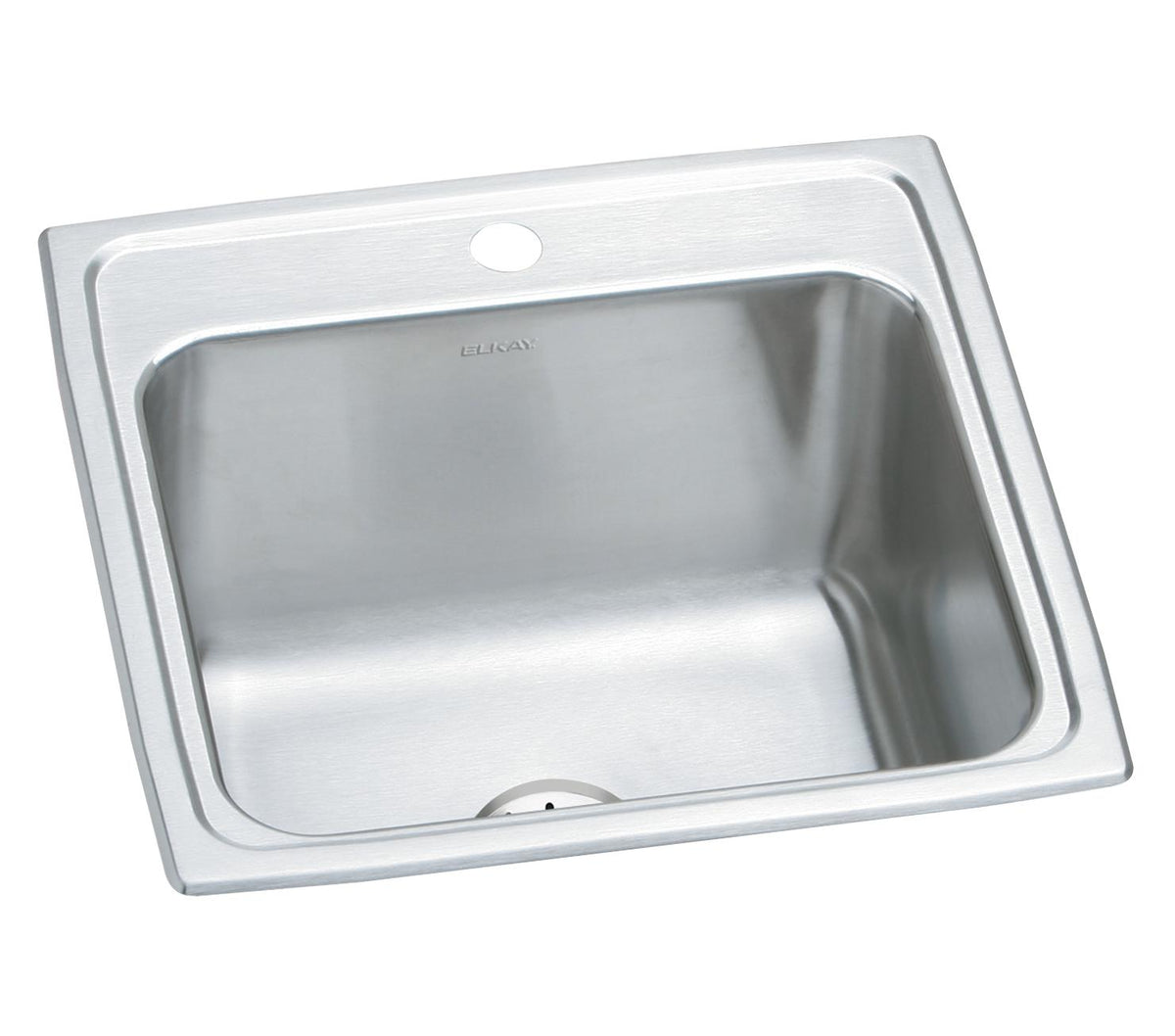 Elkay Lustertone Classic Stainless Steel 19-1/2" x 19" x 10-1/8" 1-Hole Single Bowl Drop-in Laundry Sink w/Perfect Drain®