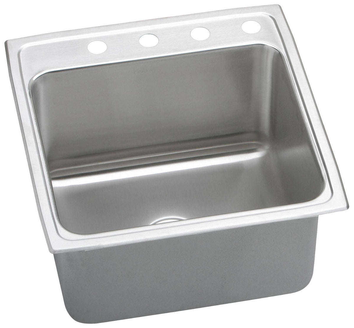 Elkay Lustertone Classic Stainless Steel 22" x 22" x 10-1/8" 4-Hole Single Bowl Drop-in Sink with Quick-clip