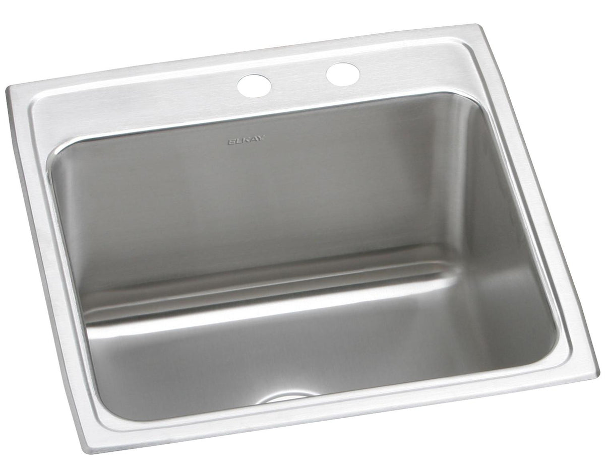 Elkay Lustertone Classic Stainless Steel 22" x 22" x 12-1/8" MR2-Hole Single Bowl Drop-in Sink