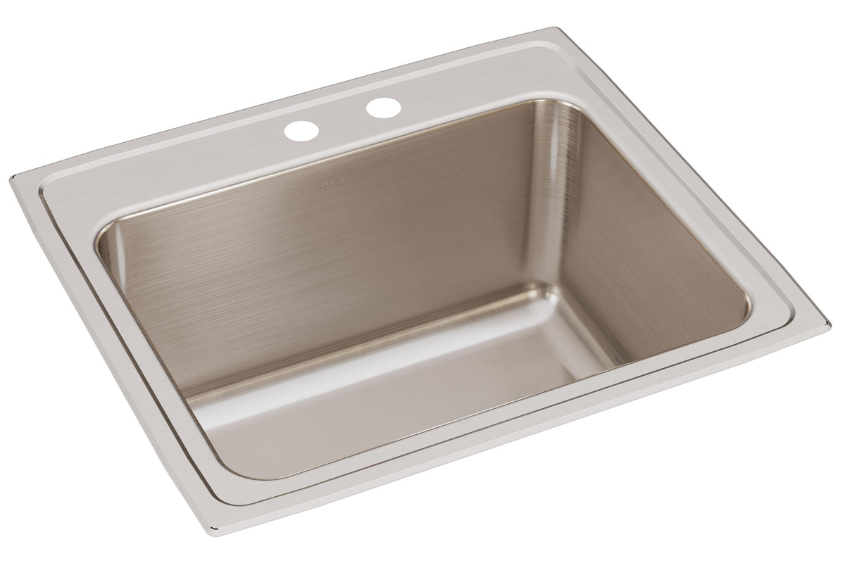 Elkay Lustertone Classic Stainless Steel 25" x 22" x 12-1/8" MR2-Hole Single Bowl Drop-in Sink