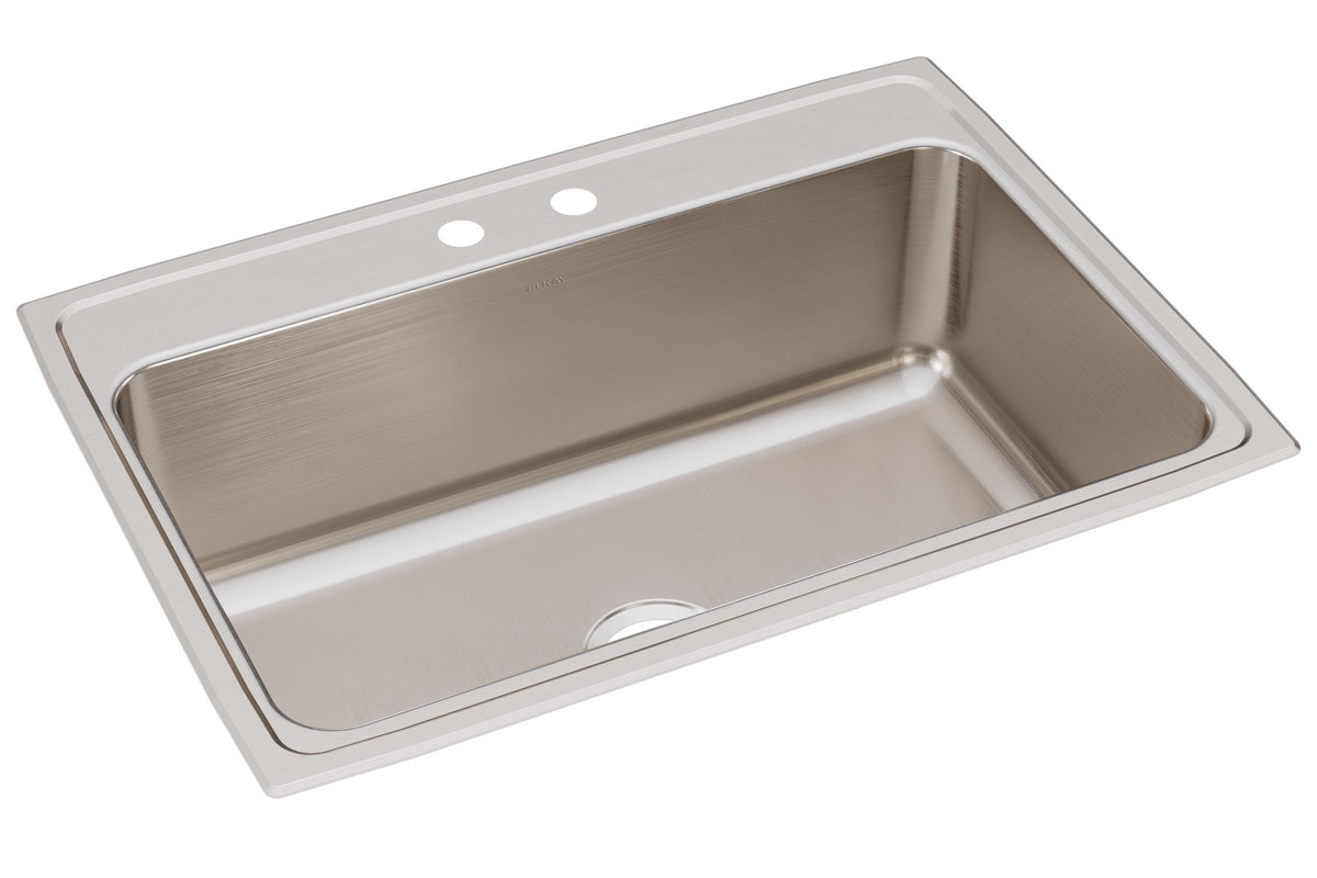Elkay Lustertone Classic Stainless Steel 31" x 22" x 10-1/8" 2-Hole Single Bowl Drop-in Sink with Quick-clip
