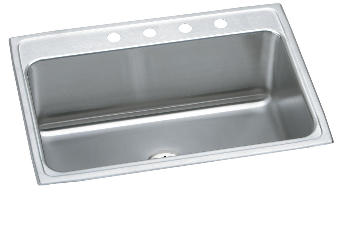 Elkay Lustertone Classic Stainless Steel 31" x 22" x 10-1/8" 4-Hole Single Bowl Drop-in Sink with Perfect Drain®