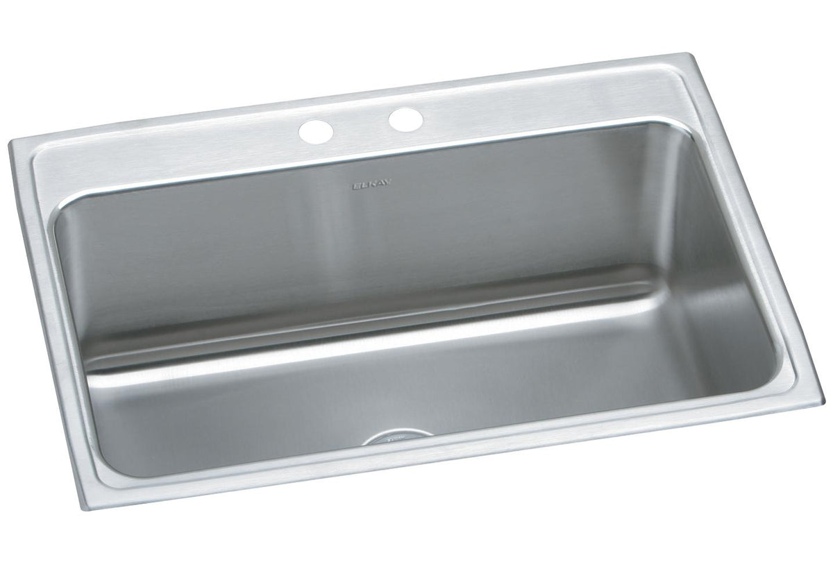 Elkay Lustertone Classic Stainless Steel 31" x 22" x 11-5/8" 2-Hole Single Bowl Drop-in Sink