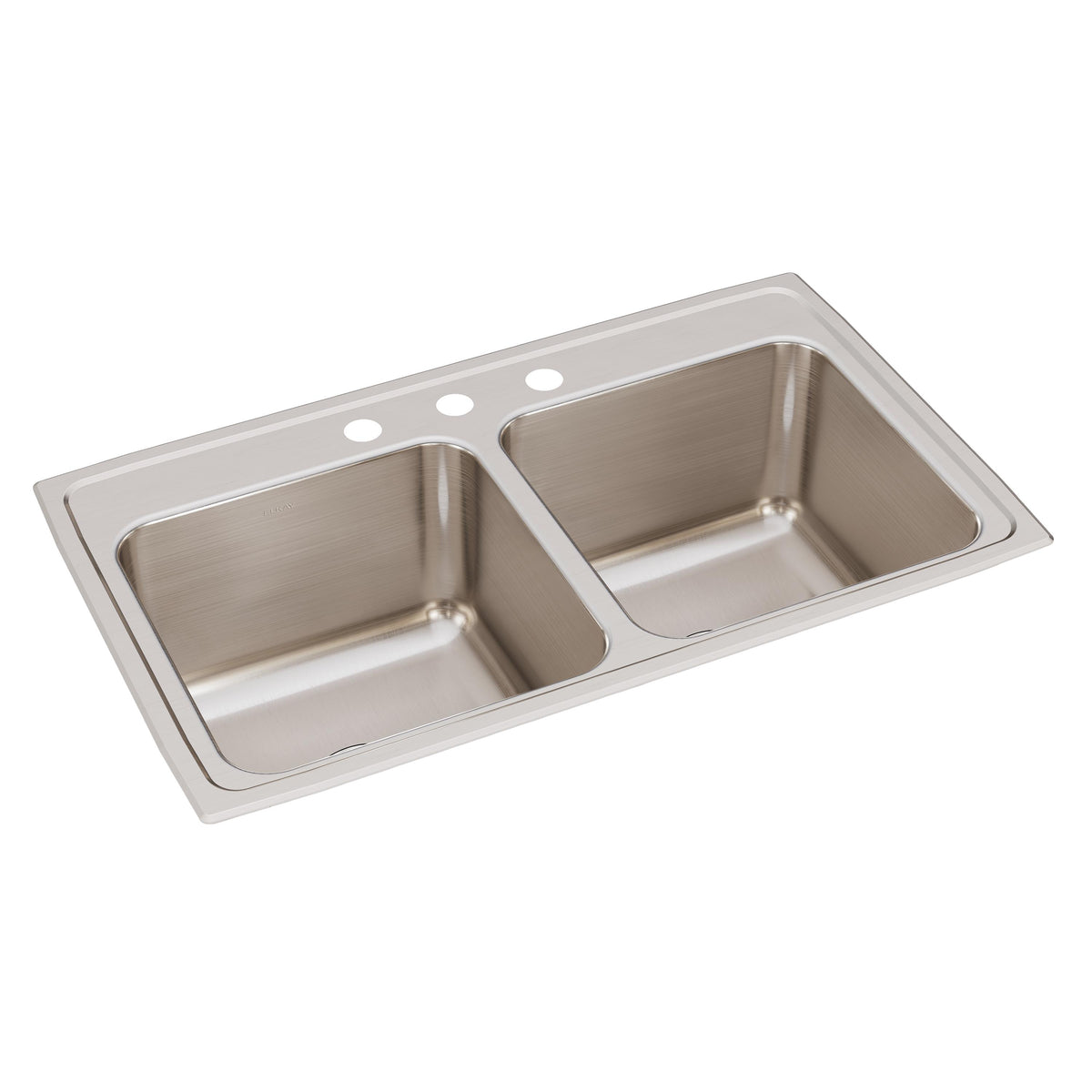 Elkay Lustertone Classic Stainless Steel 33" x 19-1/2" x 10-1/8" 3-Hole Equal Double Bowl Drop-in Sink with Quick-clip