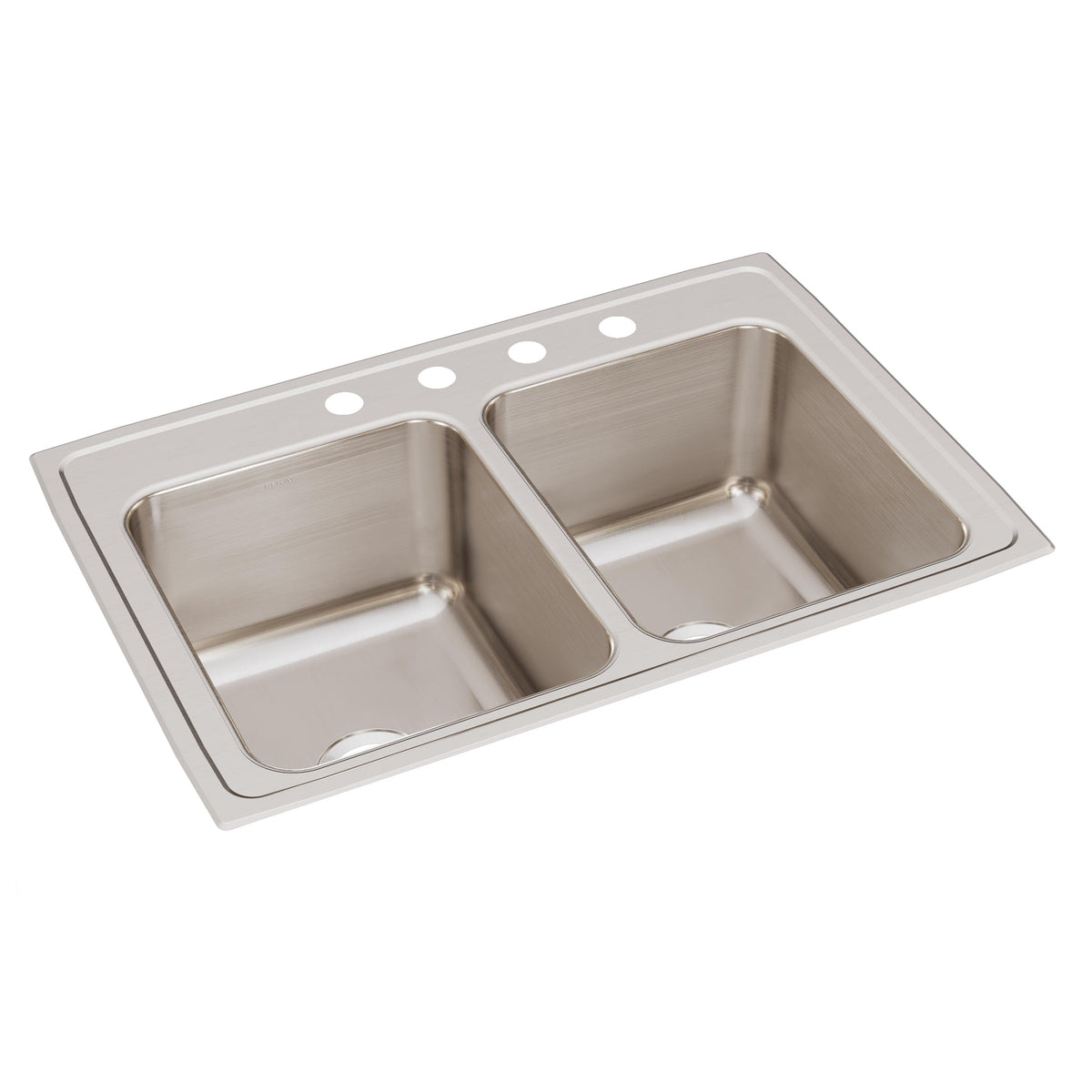Elkay Lustertone Classic Stainless Steel 33" x 22" x 12-1/8" 4-Hole Equal Double Bowl Drop-in Sink