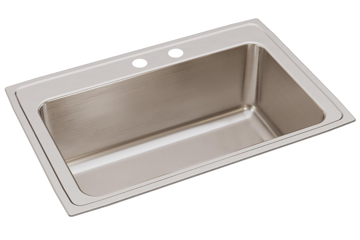 Elkay Lustertone Classic Stainless Steel 33" x 22" x 11-5/8" MR2-Hole Single Bowl Drop-in Sink