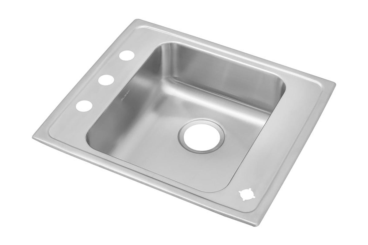 Elkay Lustertone Classic Stainless Steel 22" x 19-1/2" x 4" 4-Hole Single Bowl Drop-in Classroom ADA Sink with Quick-clip