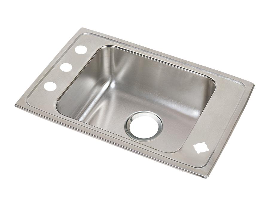 Elkay Lustertone Classic Stainless Steel 25" x 17" x 7-5/8" 2-Hole Single Bowl Drop-in Classroom Sink