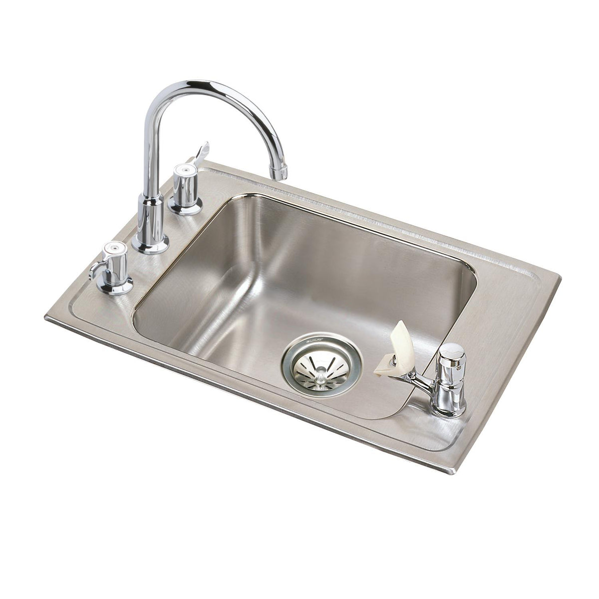 Elkay Lustertone Classic Stainless Steel 22" x 19-1/2" x 4-1/2" Sgl Bwl Drp-in Clssrm ADA Sink Kit & VR Filt Kit w/Monitor