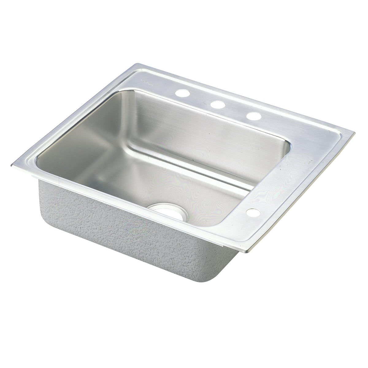 Elkay Lustertone Classic Stainless Steel 22" x 19-1/2" x 4" 4-Hole Sgl Bowl Drop-in Classroom ADA Sink w/Right & Rear Decks