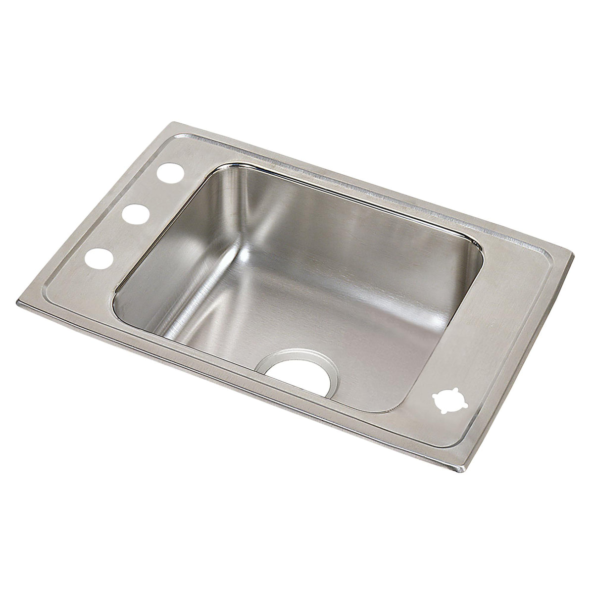 Elkay Lustertone Classic Stainless Steel 25" x 17" x 4-1/2" 2LM-Hole Single Bowl Drop-in Classroom ADA Sink
