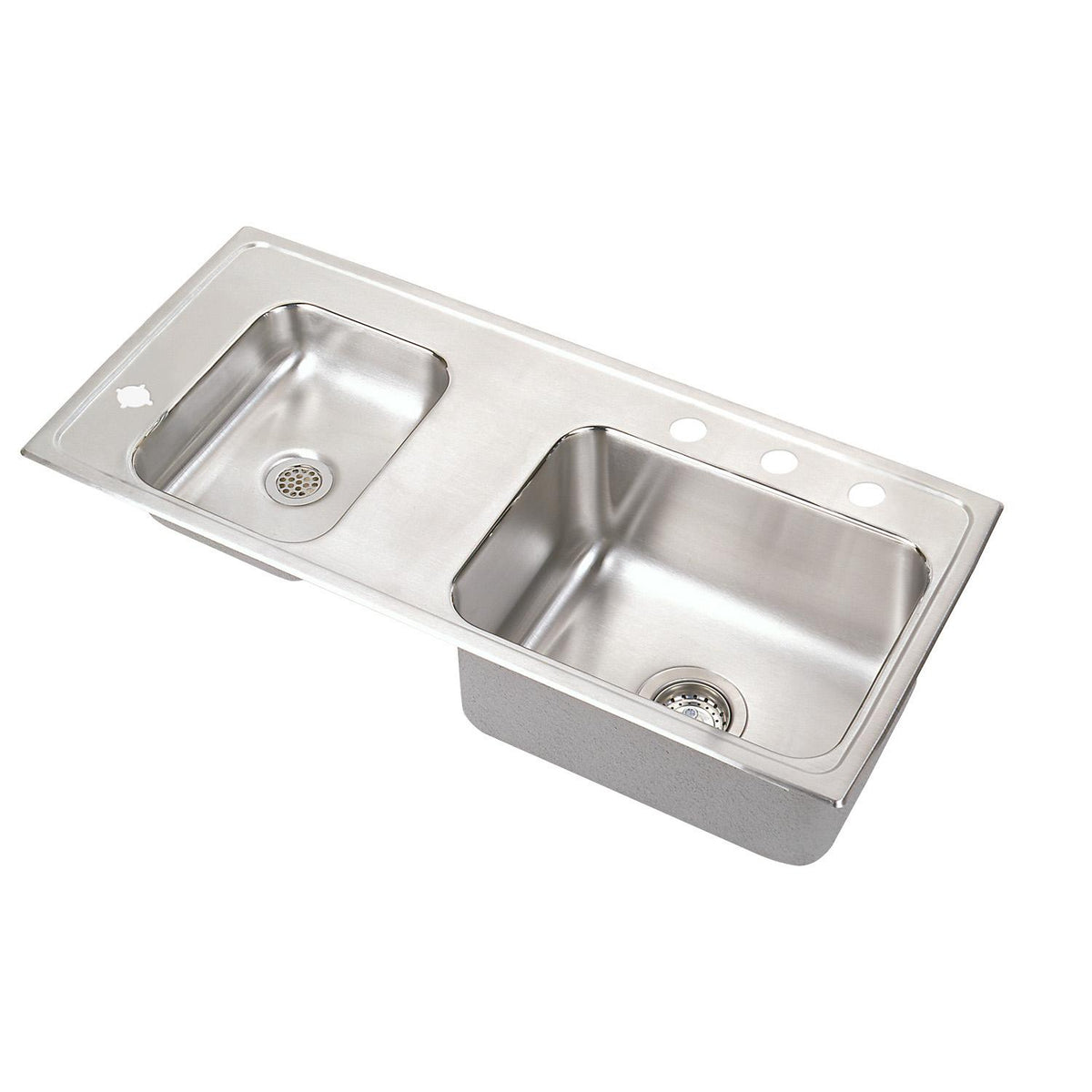 Elkay Lustertone Classic Stainless Steel 37-1/4" x 17" x 5" Double Bowl Drop-in Classroom ADA Sink