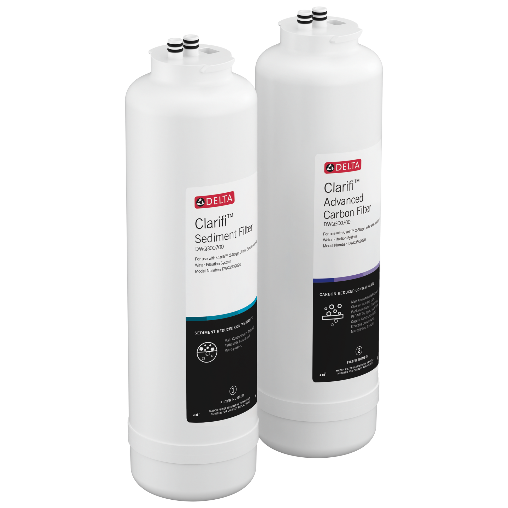 Delta Clarifi DWQ300700 Sediment & Advanced Carbon Filter Replacement Pack