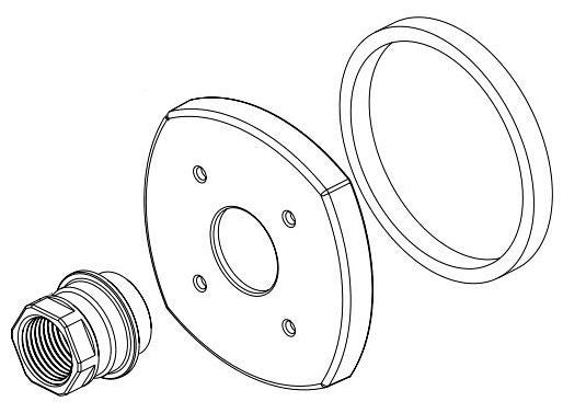 Delta Stryke: Spout Flange & Gasket - WM Tub Filler