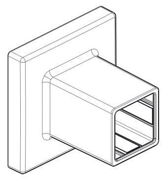 Delta Universal Showering Components:RP100808CZ Angular Escutcheon