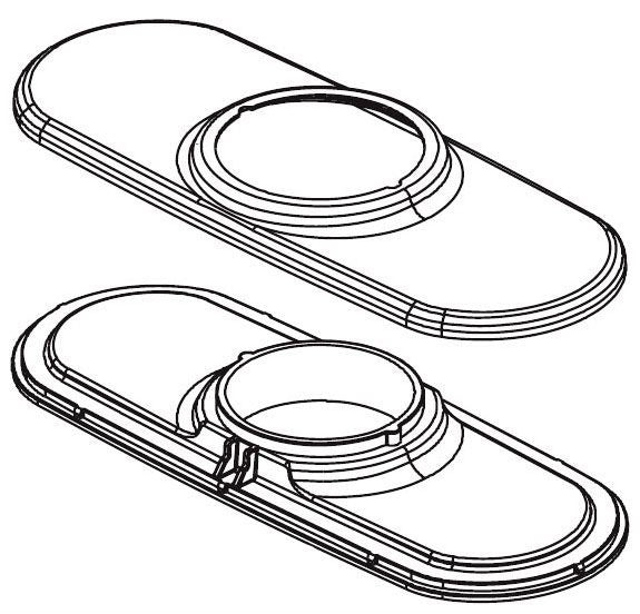 Delta Caffery RP101515CZ Single Lever Escutcheon & Baseplate
