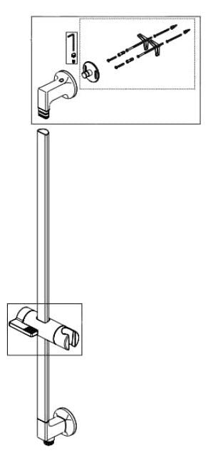 Brizo Kintsu RP101580BL Slide Bar Assembly