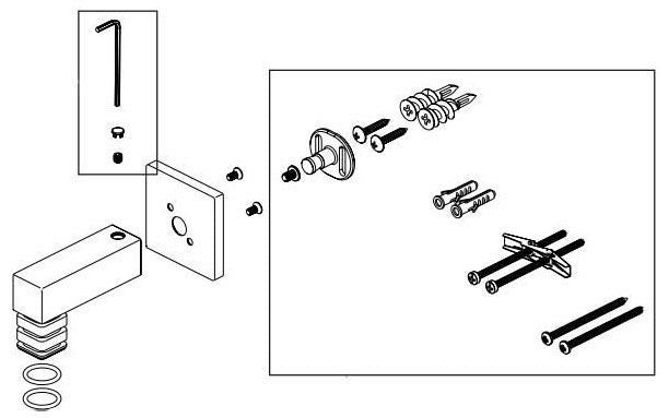 Brizo Essential Shower RP101670GL Mounting Base and Hardware