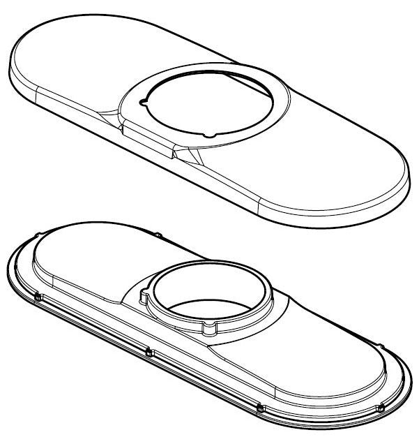Delta Arvo RP101690PC 3-Hole Escutcheon