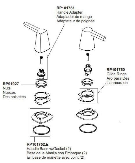 Delta Galeon RP101749BL Roman Tub Handle Kit