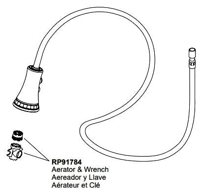 Brizo Tulham RP101784SL Hose and Sprayer Assembly