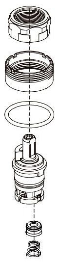Delta Flynn RP102189 Stem Unit Assembly, Seat and Spring, Bonnet Nut and Washer