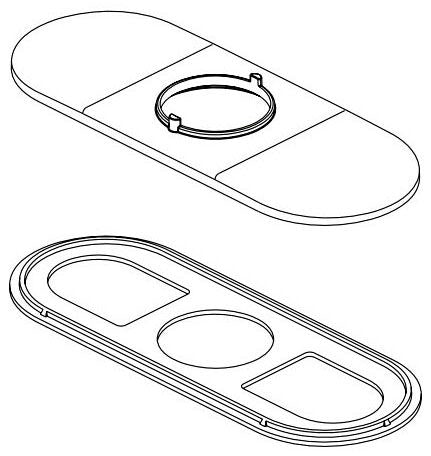 Delta Modern RP103375SS 3 Hole Escutcheon and Gasket