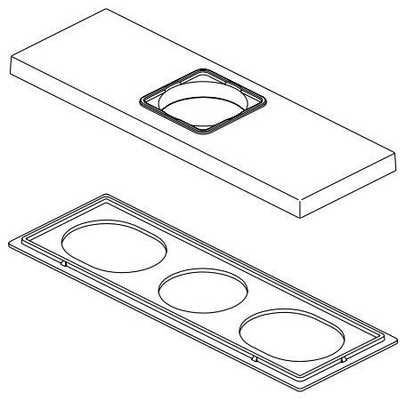 Delta Modern RP103378SS 3 Hole Escutcheon and Gasket