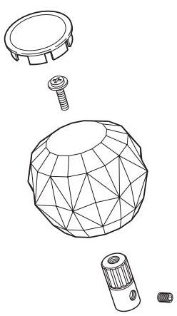 Peerless Core RP41661 Single Clear Knob Handle Kit with Button, Screw, Connector and Set Screw