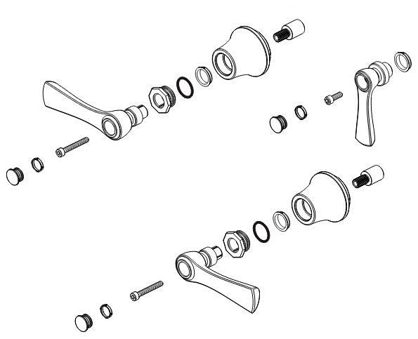 Brizo Rook RP93874GL Freestanding Tub Filler Lever Handle Kit